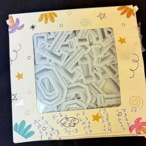 78 piece Silver and white Glitter Alphabet iron on letters all new